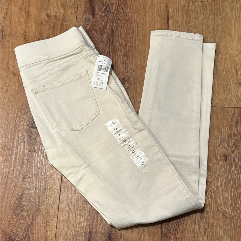 Lauren Ralph Lauren Cream Jeggings Smooth Texture